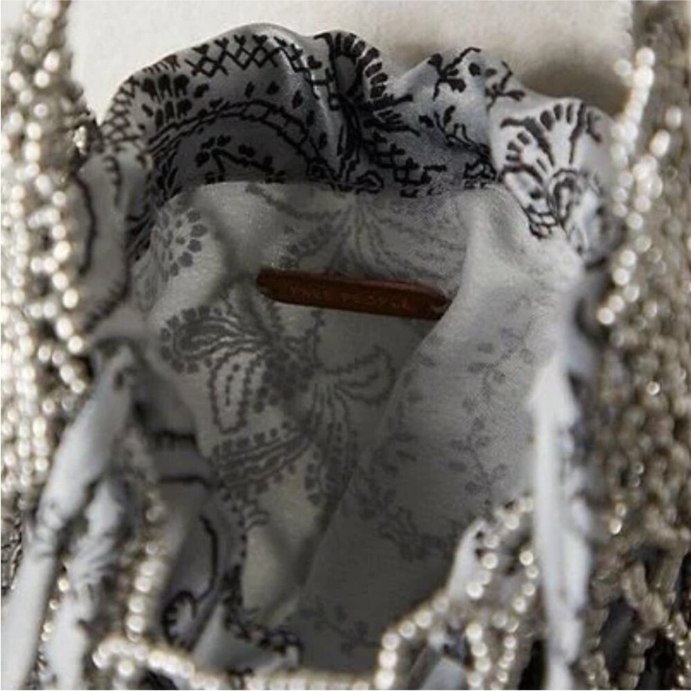 NWT Free People Hayes Beaded Shoulder Bag in Pewter - Picture 4 of 9